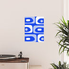Mid Century Modern Piquet Abstract Pattern Royal Blue Poster Gallery Image 2