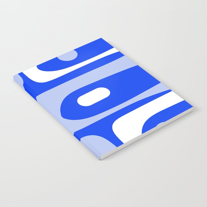 Mid Century Modern Piquet Abstract Pattern Royal Blue Notebook Gallery Image 1