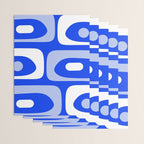 Mid Century Modern Piquet Abstract Pattern Royal Blue Wrapping Paper Gallery Image 3