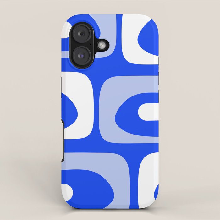 Mid Century Modern Piquet Abstract Pattern Royal Blue iPhone Case Gallery Image 1