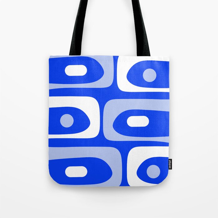 Mid Century Modern Piquet Abstract Pattern Royal Blue Tote Bag Gallery Image 1