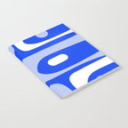 Mid Century Modern Piquet Abstract Pattern Royal Blue Notebook Gallery Image 2