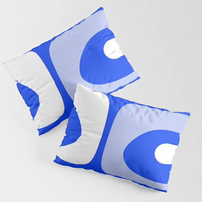 Mid Century Modern Piquet Abstract Pattern Royal Blue Pillow Sham Gallery Image 3