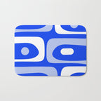 Mid Century Modern Piquet Abstract Pattern Royal Blue Bath Mat Gallery Image 1