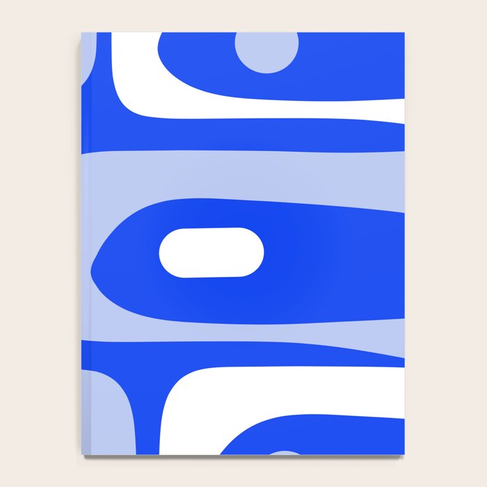 Mid Century Modern Piquet Abstract Pattern Royal Blue Notebook Gallery Image 4