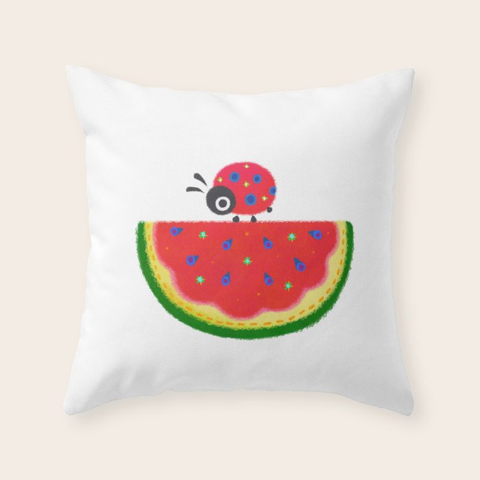 Watermelon&ladybug Throw Pillow Gallery Image 6