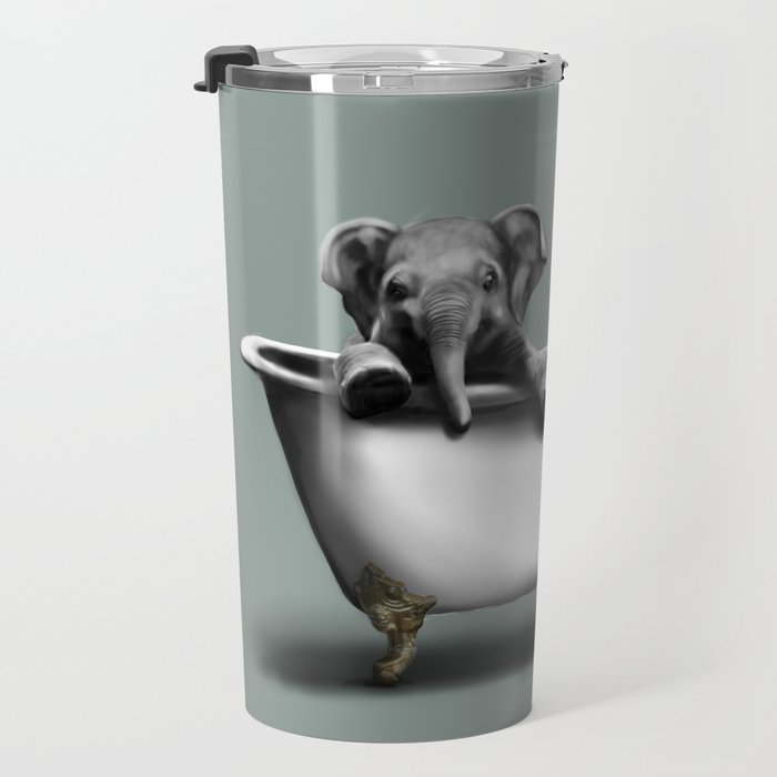 Elephant in Bath Travel Mug Gallery Image 3