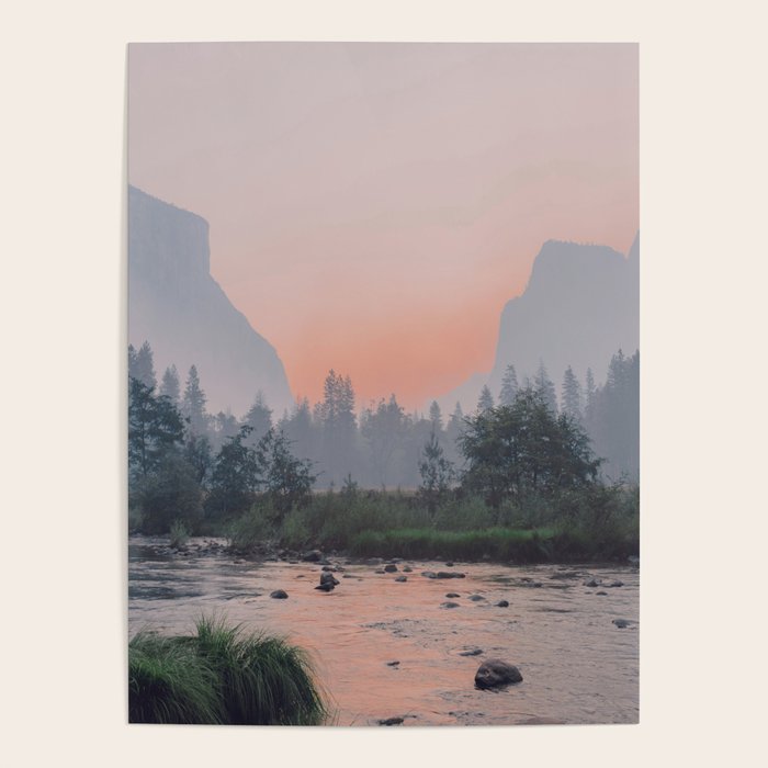 Yosemite Valley Sunrise Pretty Pink Poster Gallery Image 4