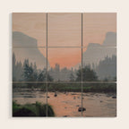 Yosemite Valley Sunrise Pretty Pink Wood Wall Art Gallery Image 1