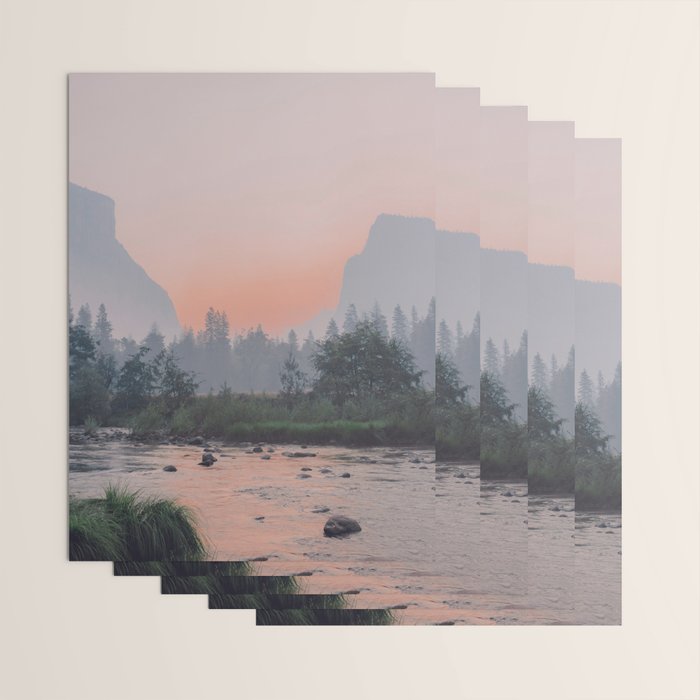 Yosemite Valley Sunrise Pretty Pink Wrapping Paper Gallery Image 3
