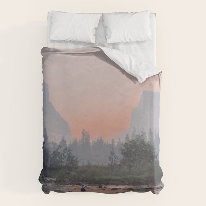 Yosemite Valley Sunrise Pretty Pink Duvet Cover Gallery Image 1