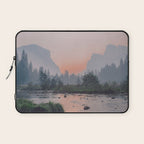 Yosemite Valley Sunrise Pretty Pink Laptop Sleeve Gallery Image 1