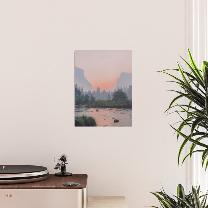 Yosemite Valley Sunrise Pretty Pink Poster Gallery Image 2