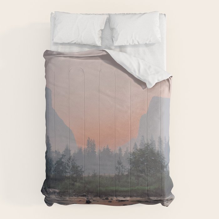 Yosemite Valley Sunrise Pretty Pink Comforter Gallery Image 1