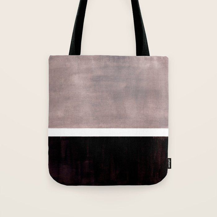 Mid Century Modern Minimalist Art Colorblock Rothko Inspired Squares Grey and Black Simple Abstract Tote Bag Gallery Image 1