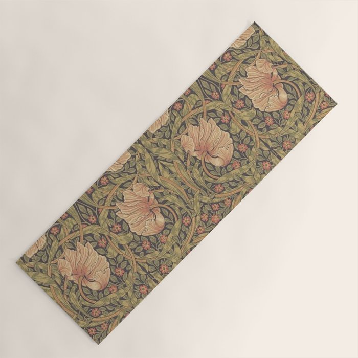 William Morris Vintage Pimpernel Bullrush Russet Minor Yoga Mat Gallery Image 1