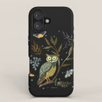 Moonlit Owl and Fluttering Moths iPhone Case Gallery Image 1
