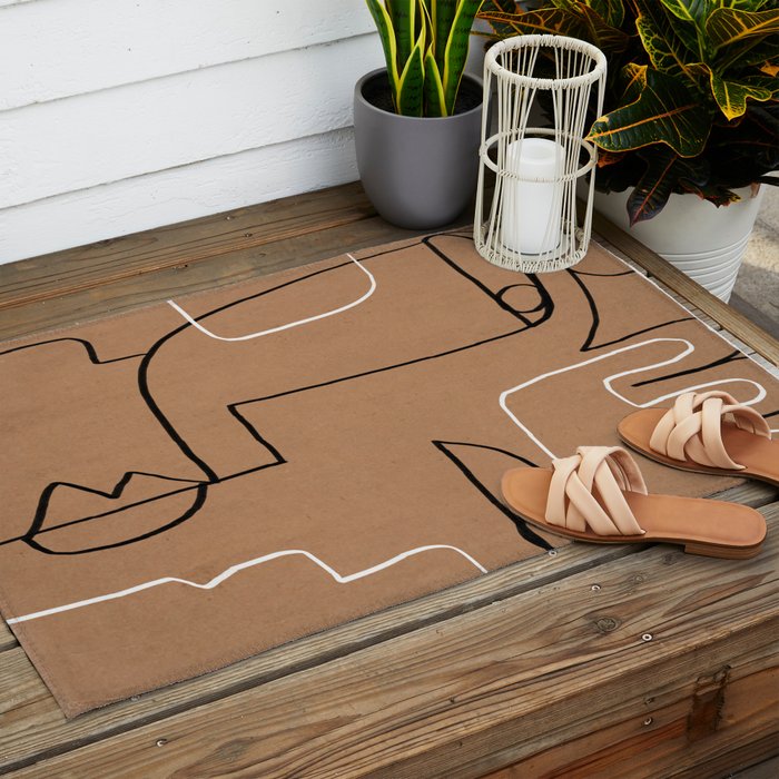 Abstract line art 40 Outdoor Rug Gallery Image 2