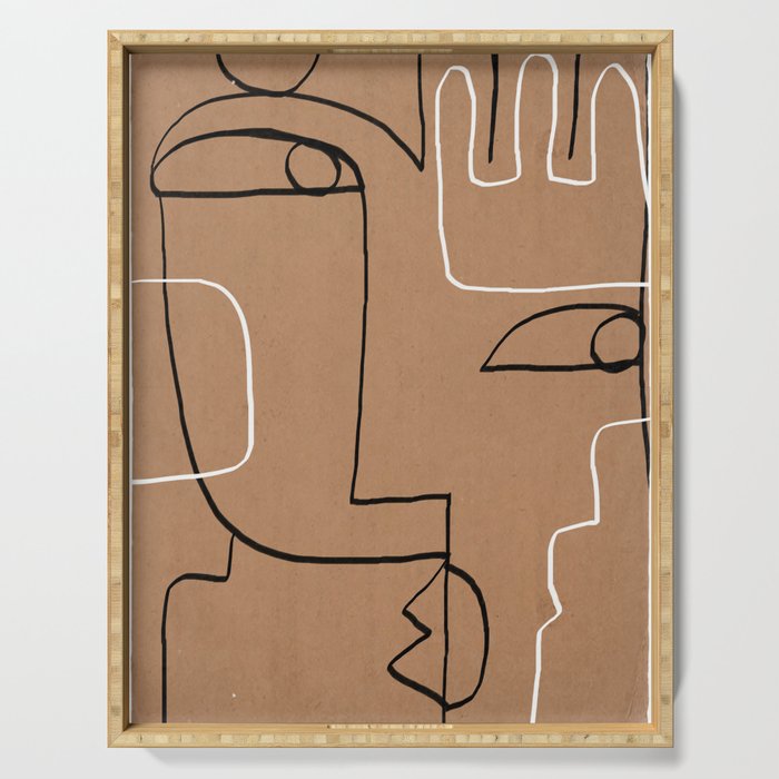Abstract line art 40 Serving Tray Gallery Image 1