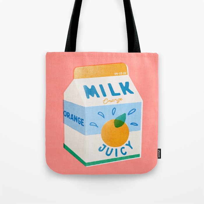 Orange Milk Tote Bag