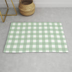 Sage Green Gingham  Rug Gallery Image 1