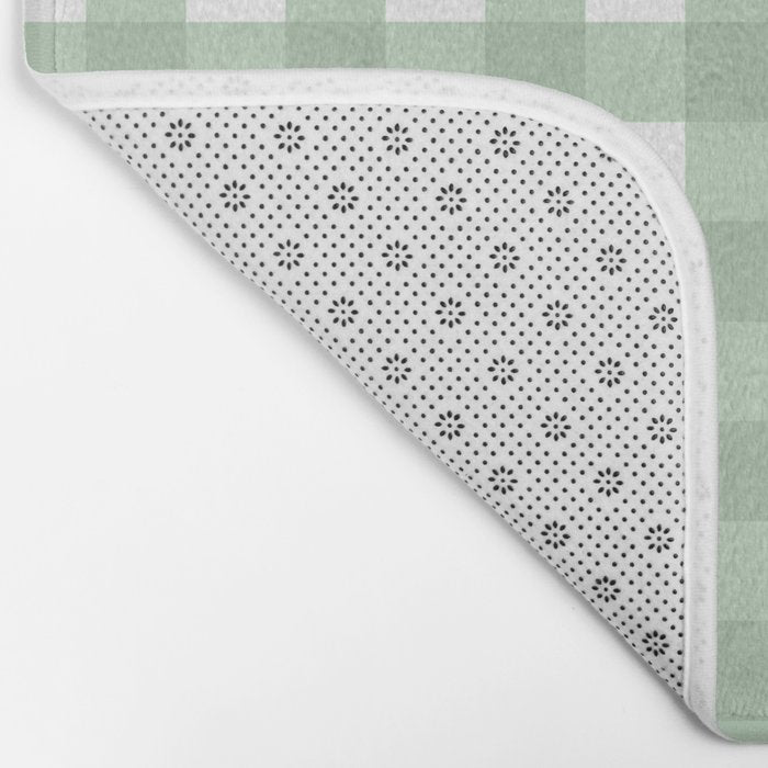 Sage Green Gingham  Bath Mat Gallery Image 2
