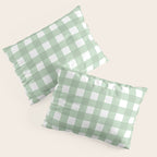 Sage Green Gingham  Pillow Sham Gallery Image 3