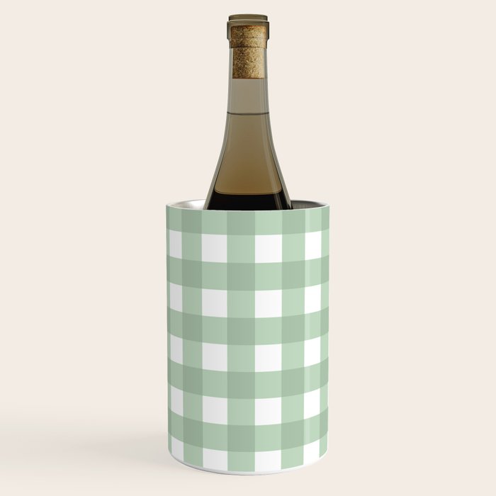 Sage Green Gingham  Wine Chiller Gallery Image 3