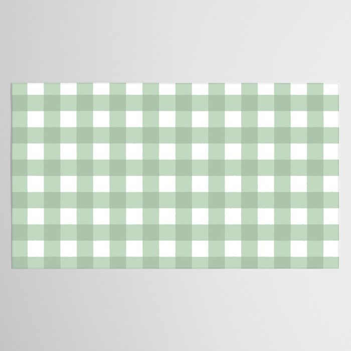 Sage Green Gingham  Tablecloth Gallery Image 2