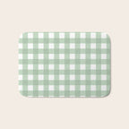 Sage Green Gingham  Bath Mat Gallery Image 1