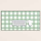 Sage Green Gingham  Desk Mat Gallery Image 1
