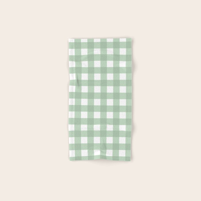 Sage Green Gingham  Bath Towel Gallery Image 1
