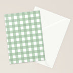 Sage Green Gingham  Stationery Card Gallery Image 2