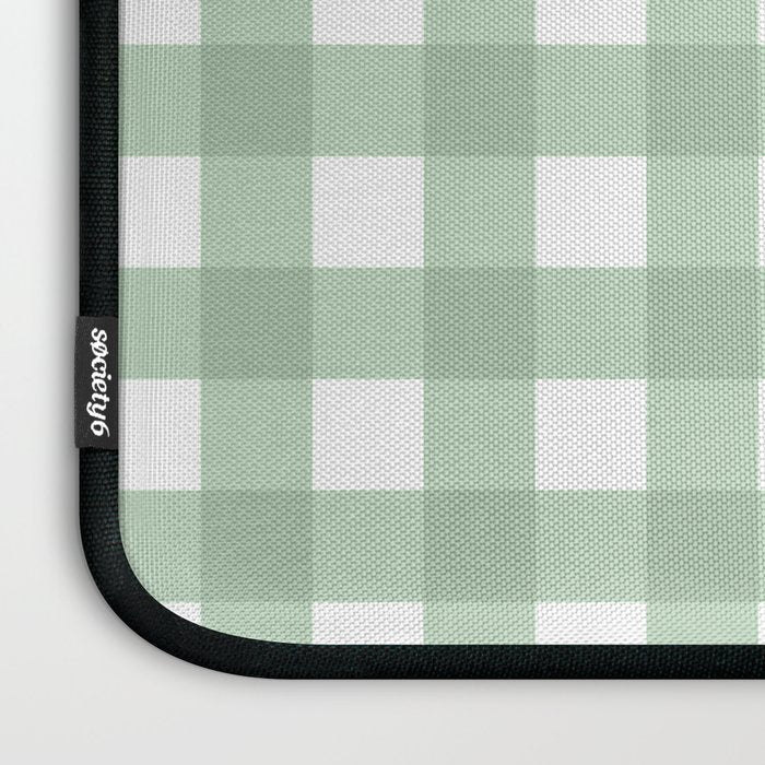 Sage Green Gingham  Laptop Sleeve Gallery Image 3