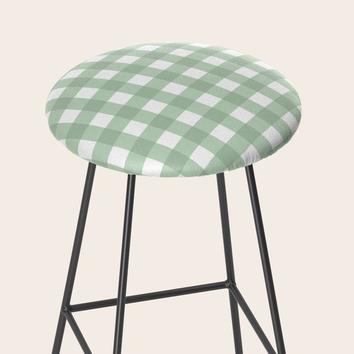 Sage Green Gingham  Stool Gallery Image 2