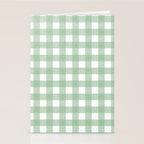 Sage Green Gingham  Stationery Card Gallery Image 2