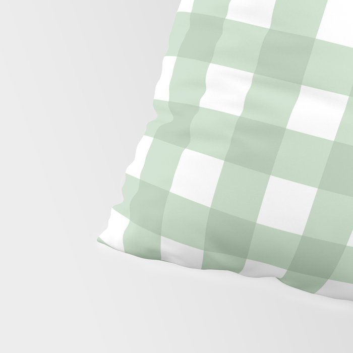 Sage Green Gingham  Pillow Sham Gallery Image 4