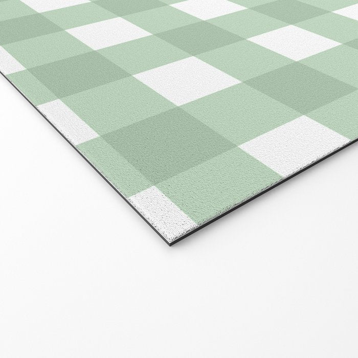 Sage Green Gingham  Welcome Mat Gallery Image 2