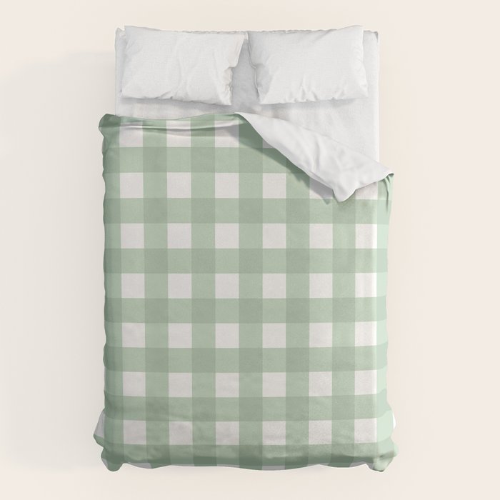 Sage Green Gingham  Duvet Cover Gallery Image 1