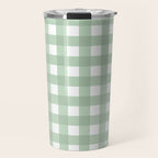 Sage Green Gingham  Travel Mug Gallery Image 1