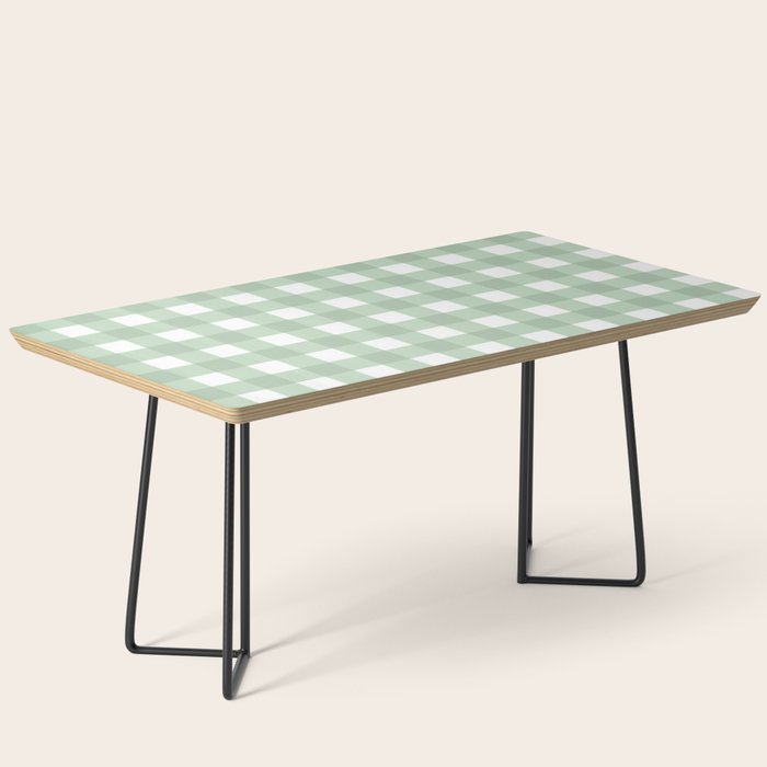 Sage Green Gingham  Coffee Table Gallery Image 1