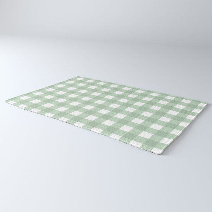 Sage Green Gingham  Rug Gallery Image 3