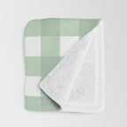 Sage Green Gingham  Throw Blanket Gallery Image 3