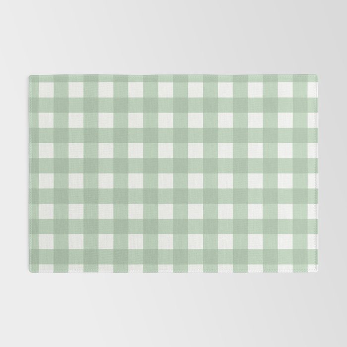 Sage Green Gingham  Rug Gallery Image 2