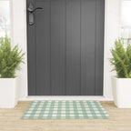 Sage Green Gingham  Welcome Mat Gallery Image 3