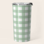 Sage Green Gingham  Travel Mug Gallery Image 2