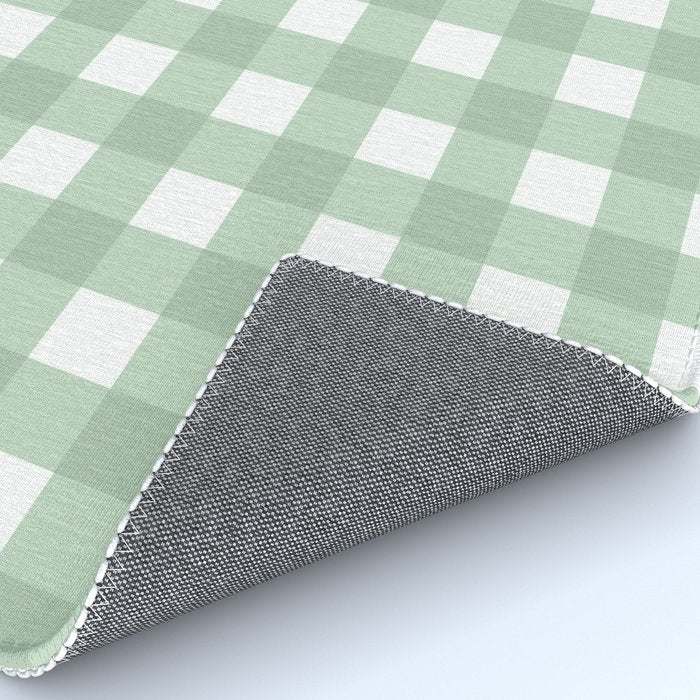 Sage Green Gingham  Rug Gallery Image 4