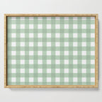 Sage Green Gingham  Serving Tray Gallery Image 1