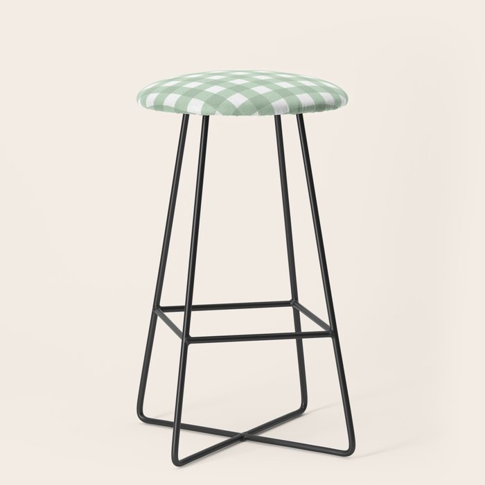 Sage Green Gingham  Stool Gallery Image 1