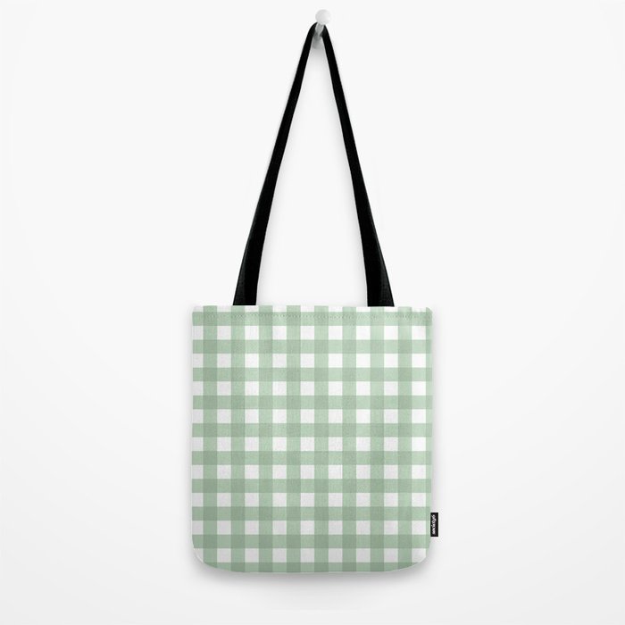 Sage Green Gingham  Tote Bag Gallery Image 2
